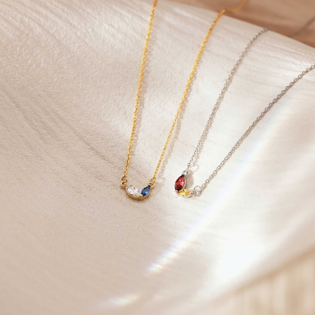 Women's Mother Daughter Birthstone Necklace | Personalised