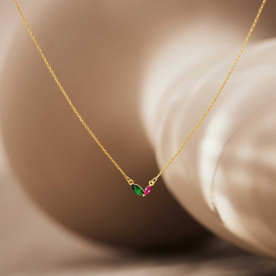 Women's Mother Daughter Birthstone Necklace | Personalised