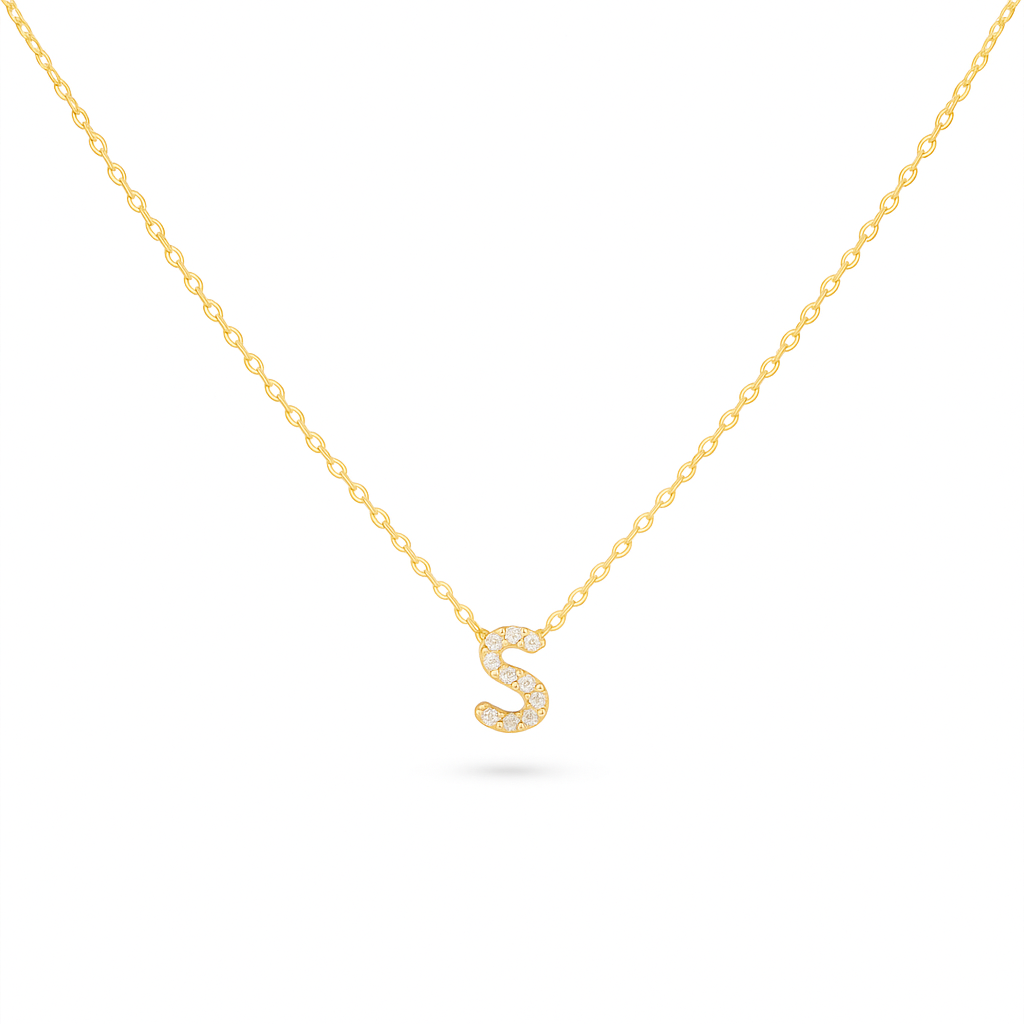 Women’s Personalised Pave Initial Necklace
