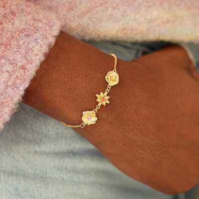 Women’s Personalised Birth Flower Bracelet