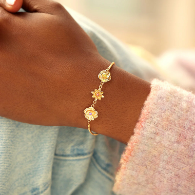 Women’s Personalised Birth Flower Bracelet