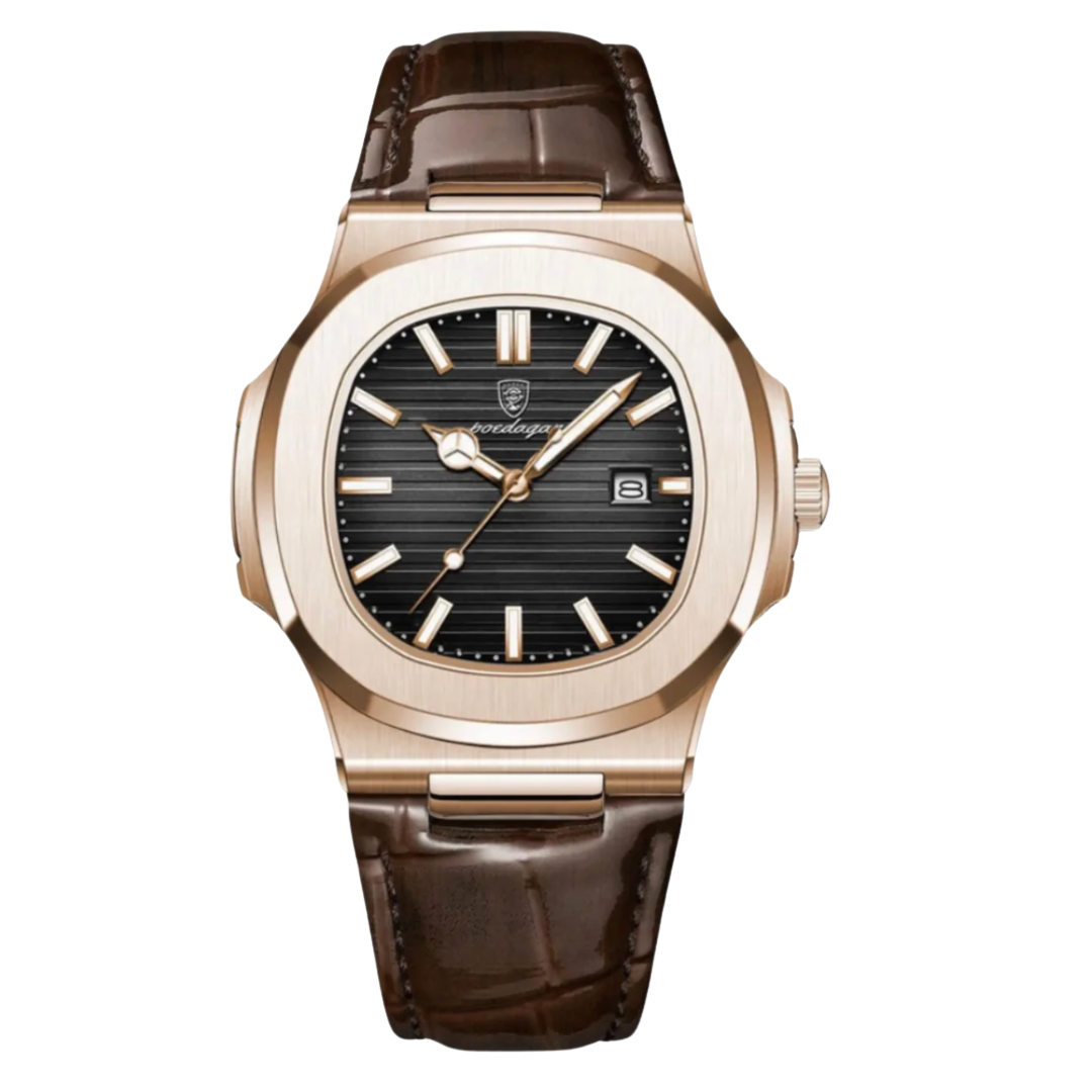 Men’s Stainless Steel Leather Bracelet Watch | Blackstone Eclipse