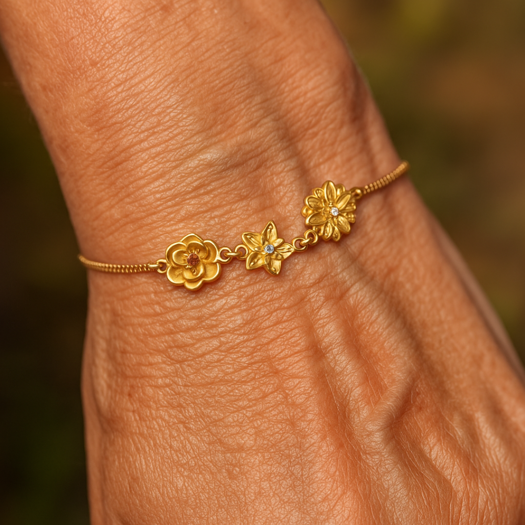 Women’s Personalised Birth Flower Bracelet