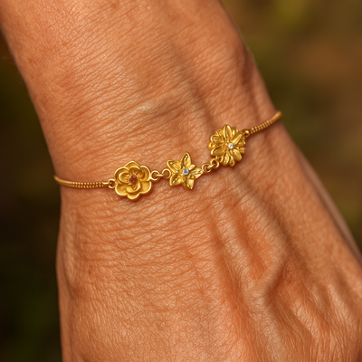 Women’s Personalised Birth Flower Bracelet
