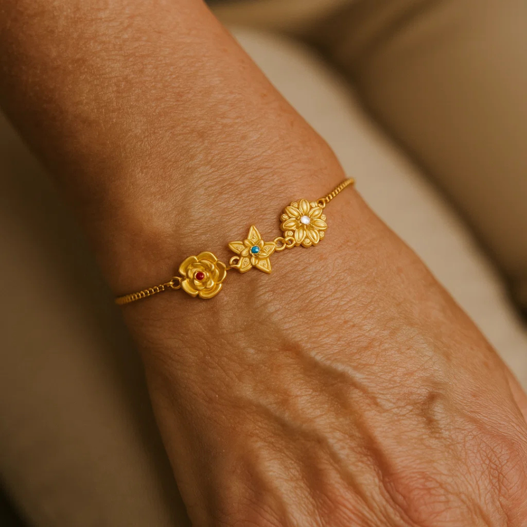 Women’s Personalised Birth Flower Bracelet
