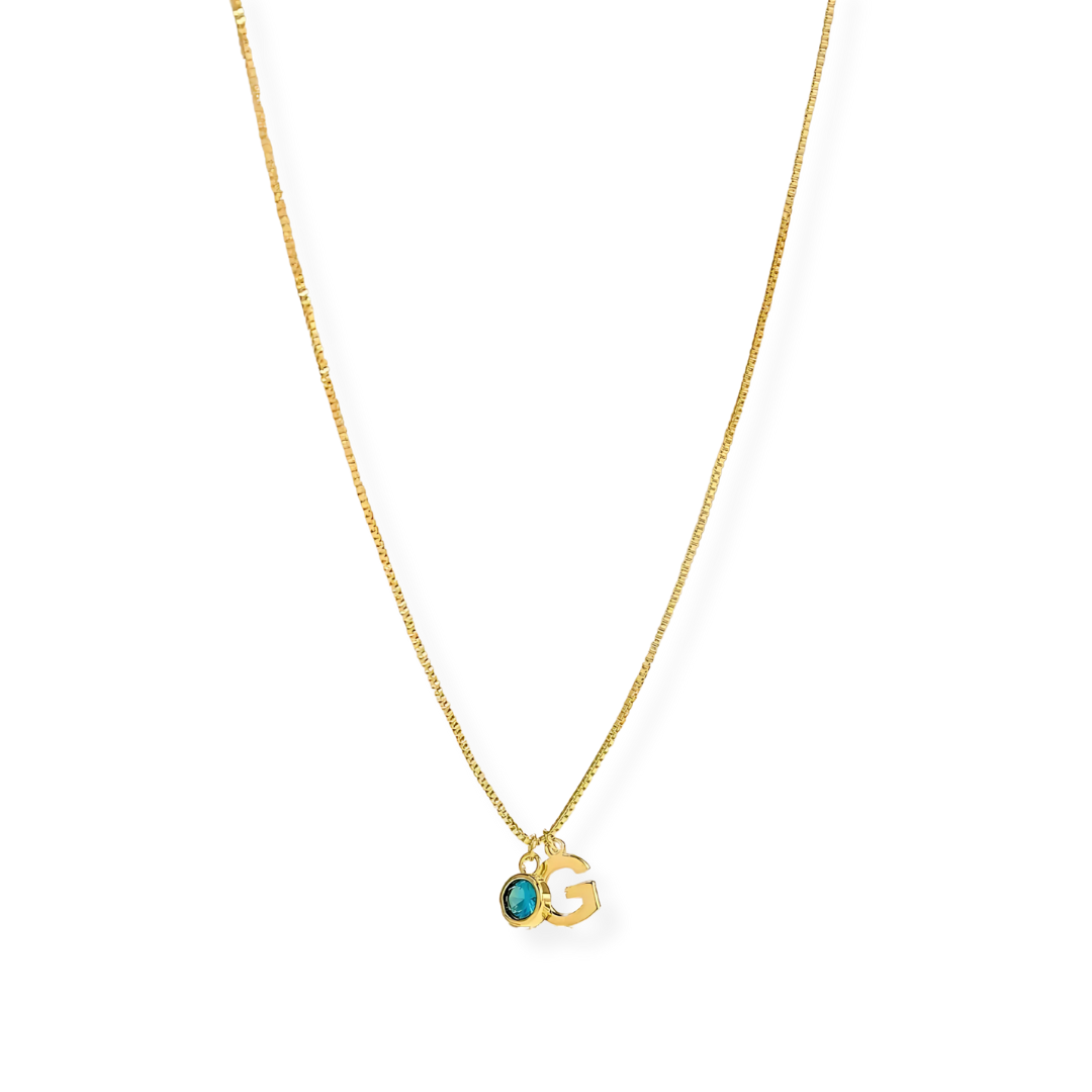 Women’s Personalised Initial & Birthstone Necklace