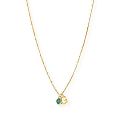 Women’s Personalised Initial & Birthstone Necklace