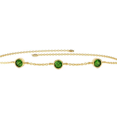 Women’s Bezel Set Birthstone Station Bracelet