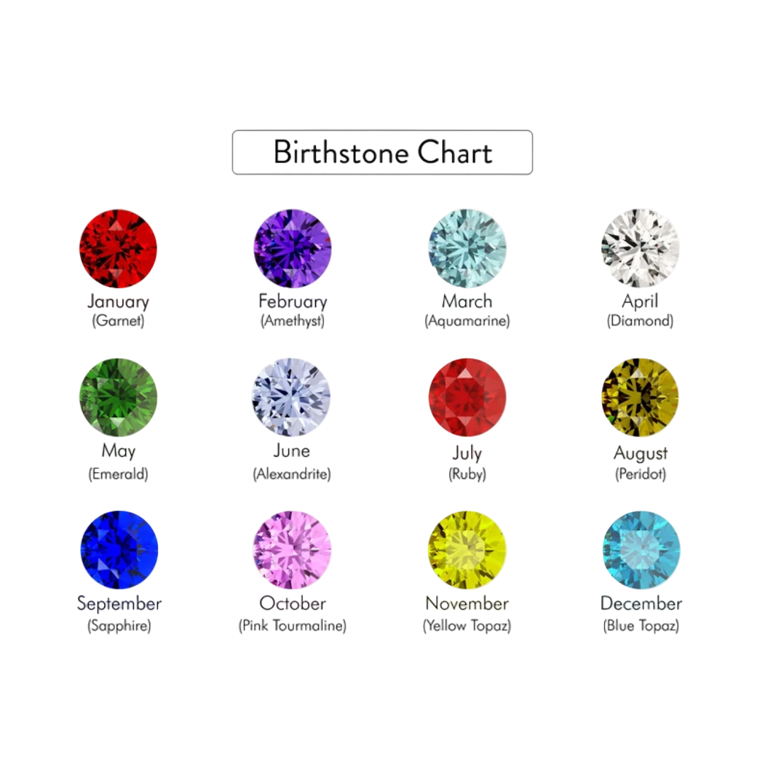 Women’s Personalised Sideways Initial Birthstone Necklace