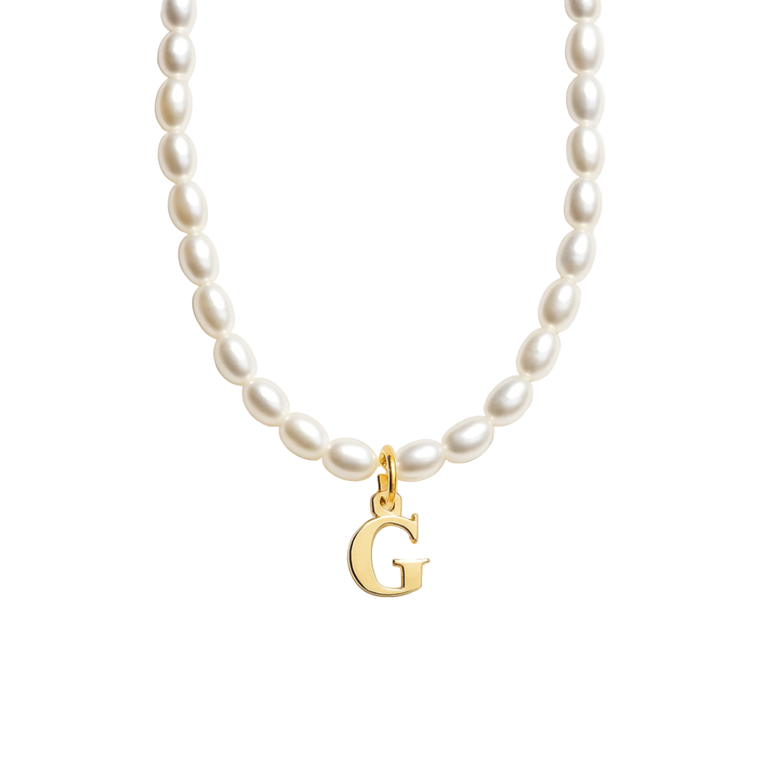 Women’s Personalised Pearl Initial Necklace