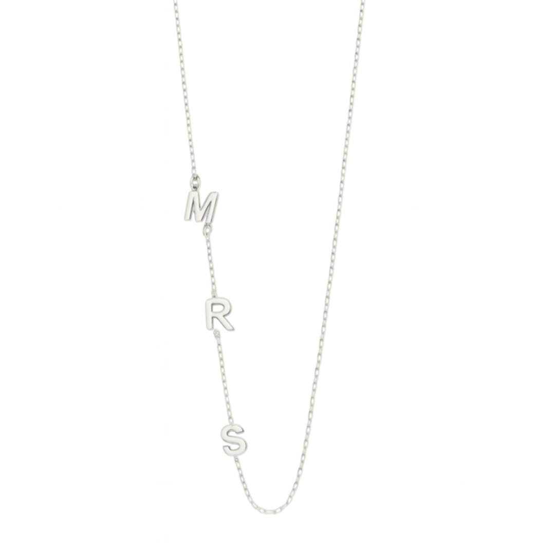 Women’s Sideways Personalised Initial Necklace
