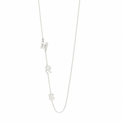 Women’s Sideways Personalised Initial Necklace