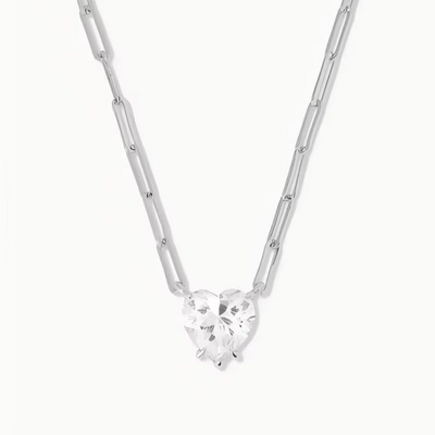 Women's Heart Pendant Necklace | Simulated Diamond