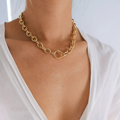 Women’s Chunky Chain Necklace | Toggle Clasp