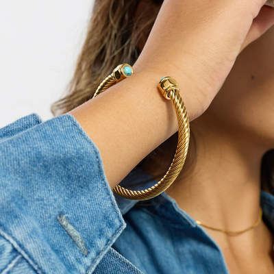 Women’s Gold Chain Bangle Bracelet