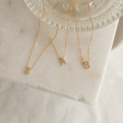 Women’s Personalised Pave Initial Necklace
