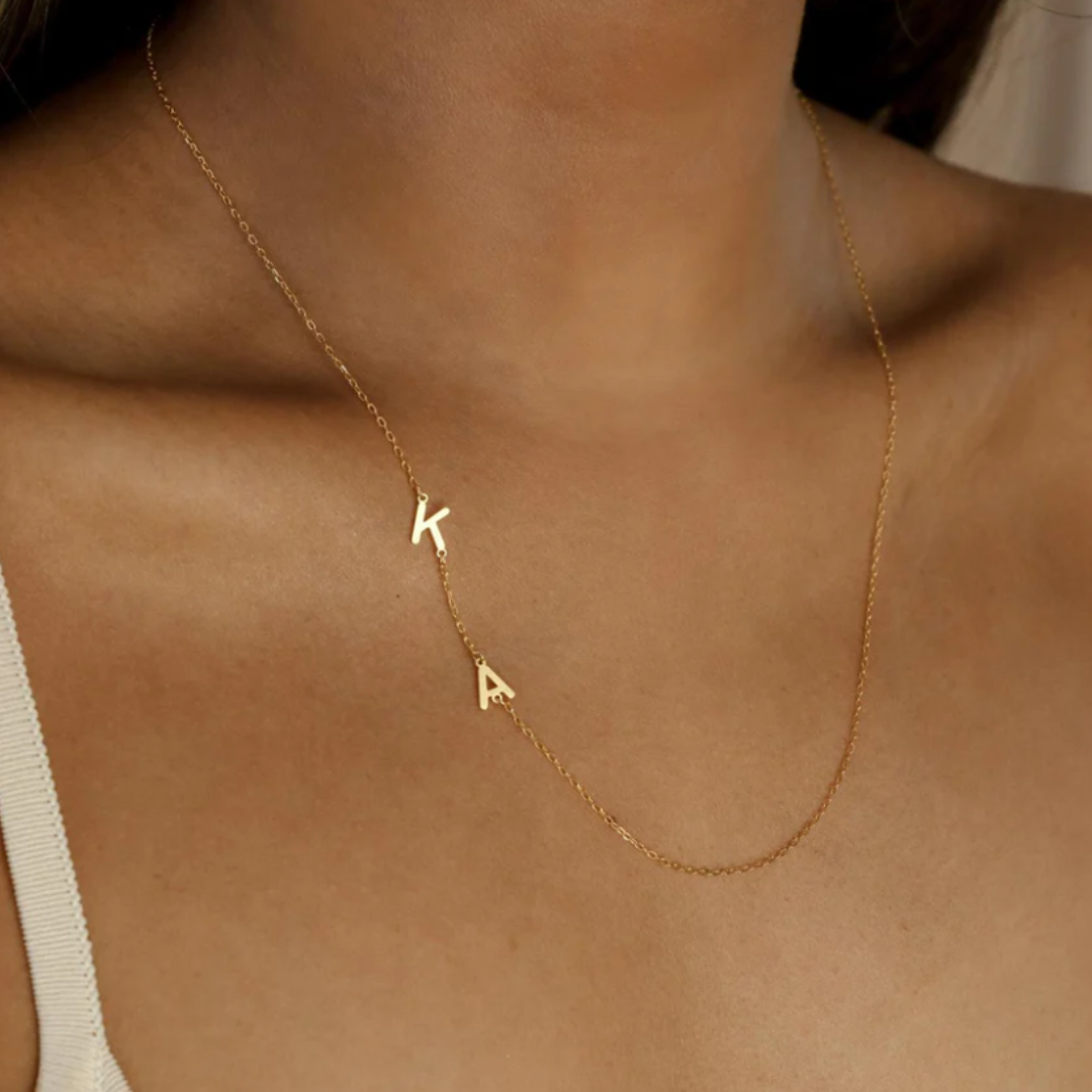 Women’s Sideways Personalised Initial Necklace