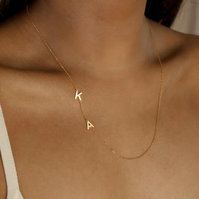 Women’s Sideways Personalised Initial Necklace