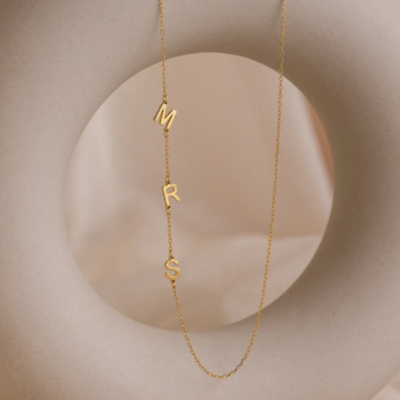 Women’s Sideways Personalised Initial Necklace
