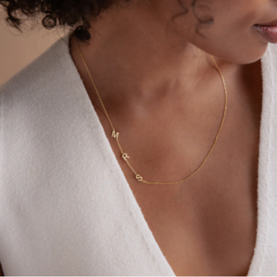 Women’s Sideways Personalised Initial Necklace