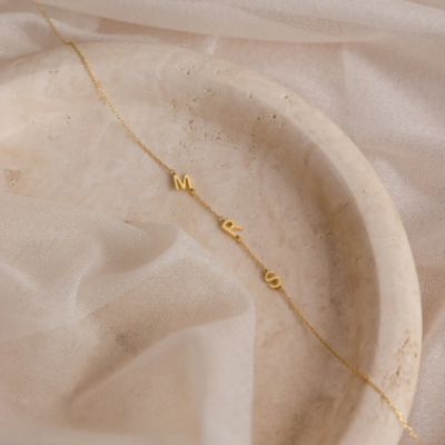Women’s Sideways Personalised Initial Necklace