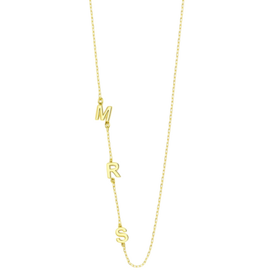 Women’s Sideways Personalised Initial Necklace