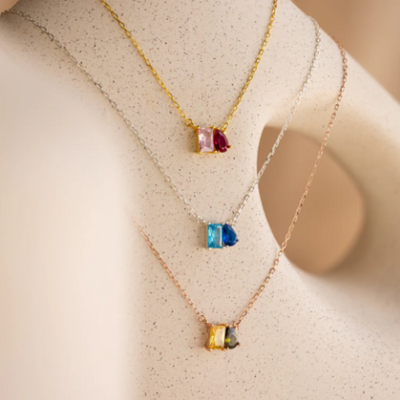Women’s Personalised Birthstone Necklace | Toi et Moi