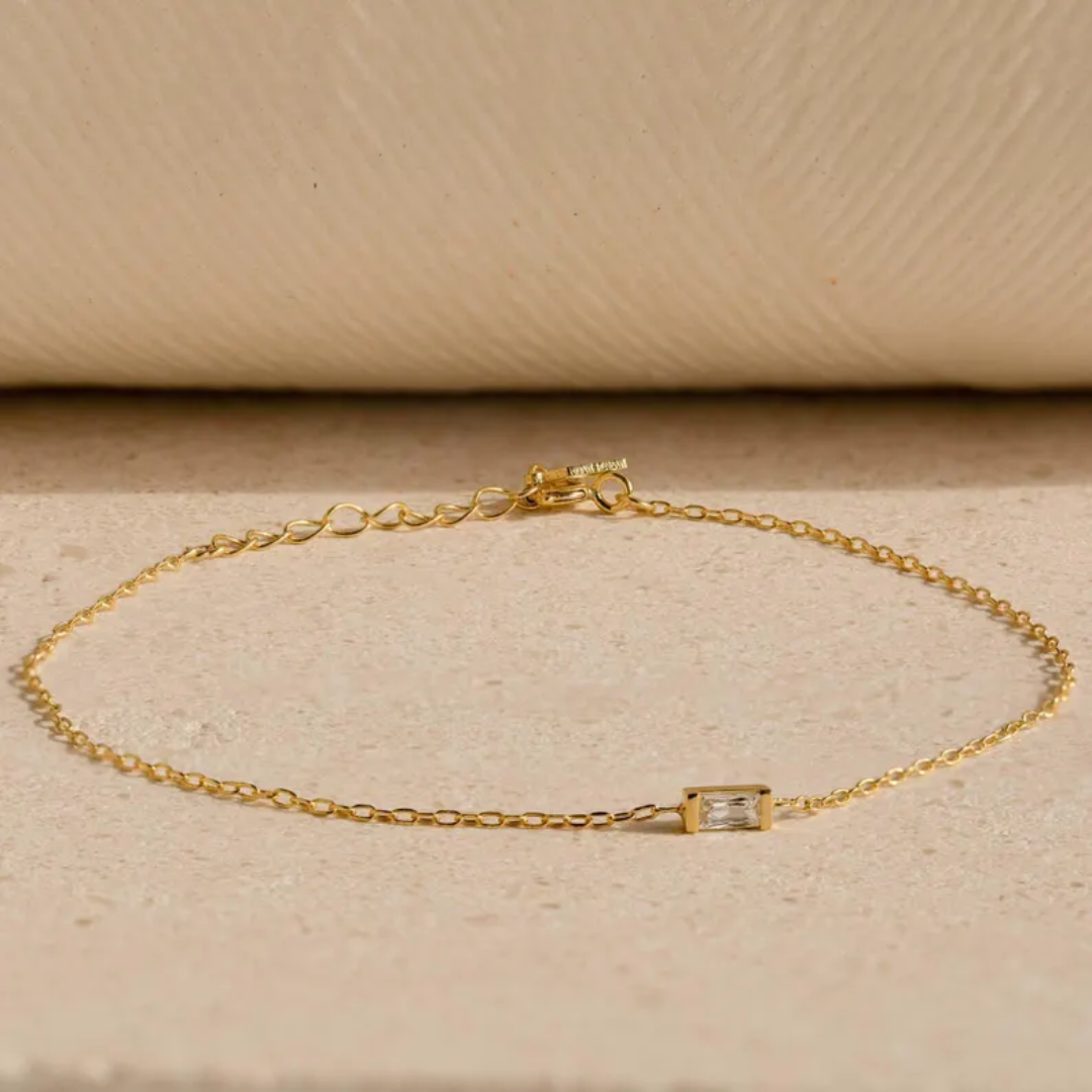 Women’s Personalised Baguette Birthstone Bracelet