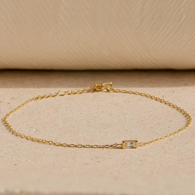 Women’s Personalised Baguette Birthstone Bracelet