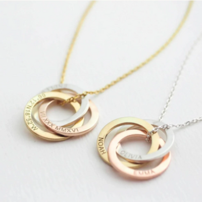 Women’s Personalised Interlocking Circles Necklace