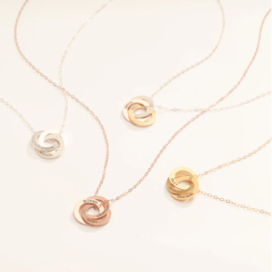 Women’s Personalised Interlocking Circles Necklace