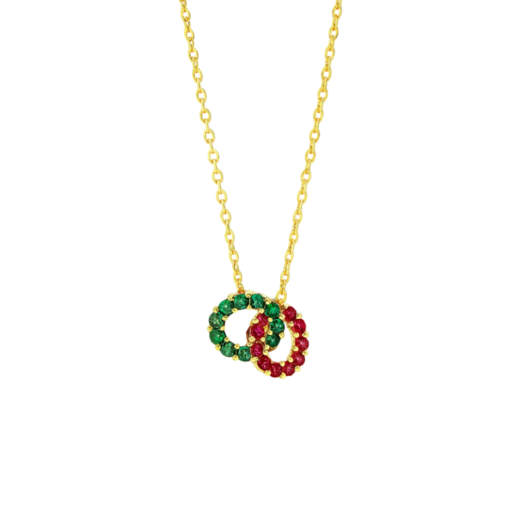 Women’s Personalised Interlocking Birthstone Necklace