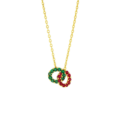 Women’s Personalised Interlocking Birthstone Necklace