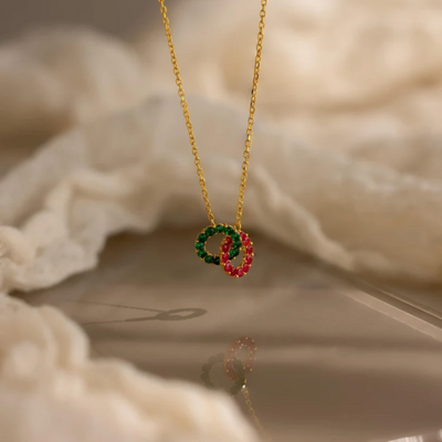 Women’s Personalised Interlocking Birthstone Necklace
