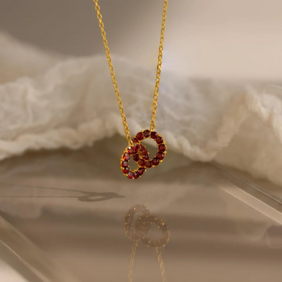 Women’s Personalised Interlocking Birthstone Necklace
