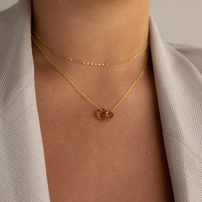 Women’s Personalised Interlocking Birthstone Necklace