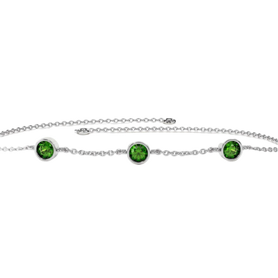 Women’s Bezel Set Birthstone Station Bracelet