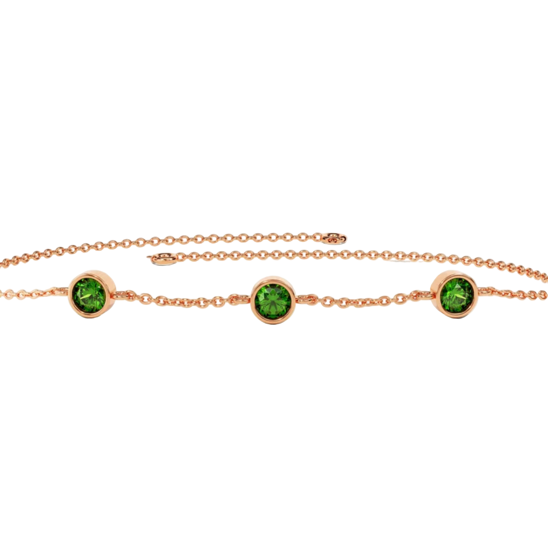 Women’s Bezel Set Birthstone Station Bracelet