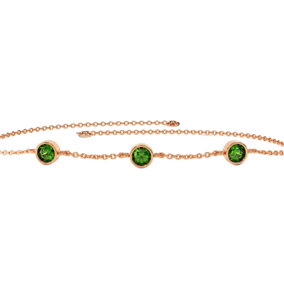 Women’s Bezel Set Birthstone Station Bracelet