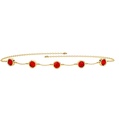 Women’s Bezel Set Birthstone Station Bracelet