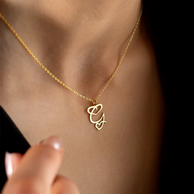 Women’s Personalised Heart Initial Necklace