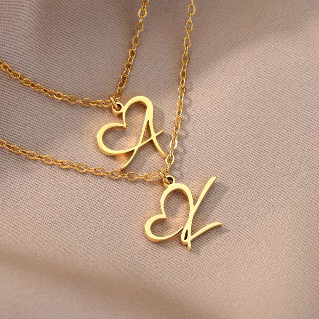 Women’s Personalised Heart Initial Necklace