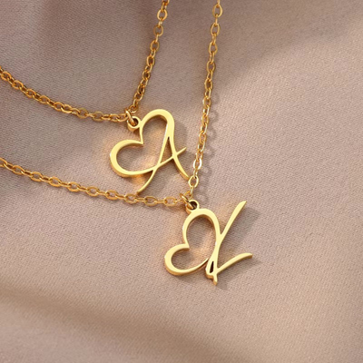 Women’s Personalised Heart Initial Necklace