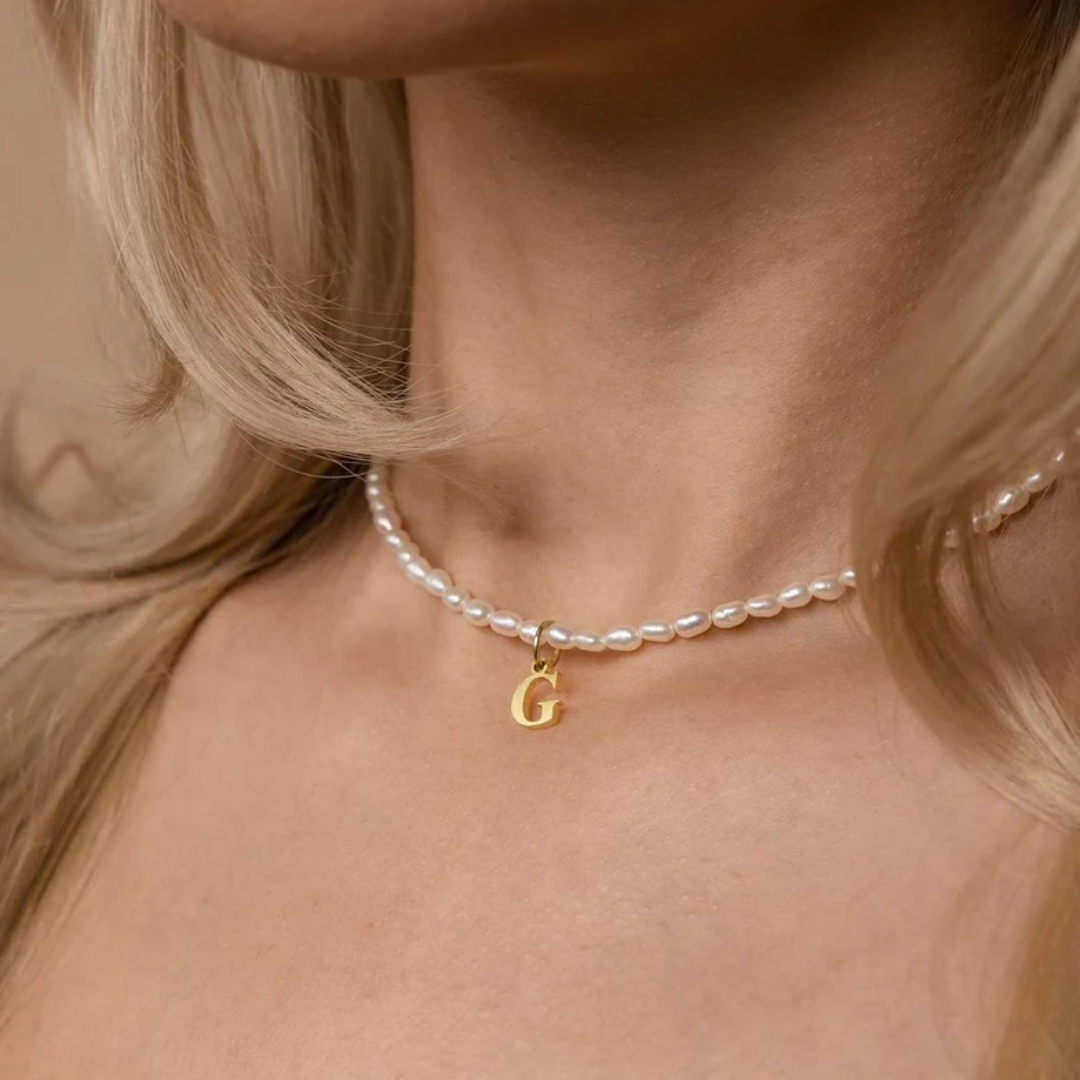 Women’s Personalised Pearl Initial Necklace