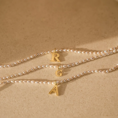 Women’s Personalised Pearl Initial Necklace