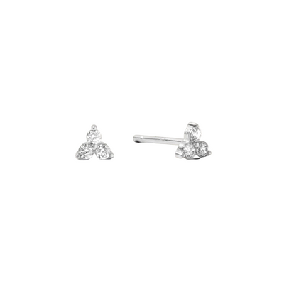 Women's Triple Cubic Zirconia Stud Earrings | Hypoallergenic