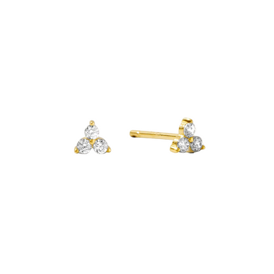 Women's Triple Cubic Zirconia Stud Earrings | Hypoallergenic