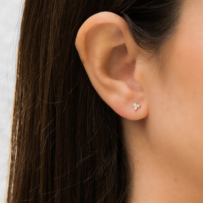 Women's Triple Cubic Zirconia Stud Earrings | Hypoallergenic