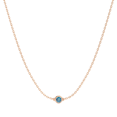 Women’s Bezel Set Birthstone Station Necklace