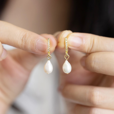 Women's Baroque Freshwater Pearl Hoop Earrings